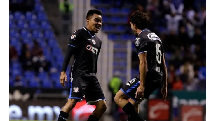Rodríguez celebrando su tanto contra el Puebla