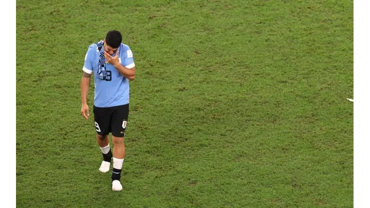 Luis Suárez en un partido de la selección de Uruguay