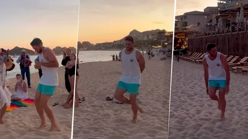 Santi Giménez bailó La Chona desde la playa.