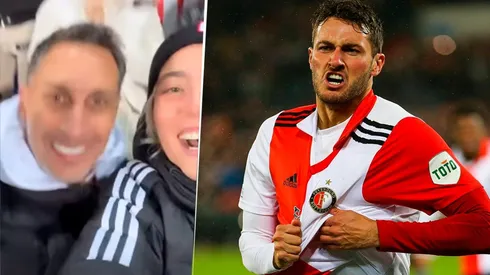 Chaco estuvo presente en el estadio y festejó el gol de Santi Giménez.