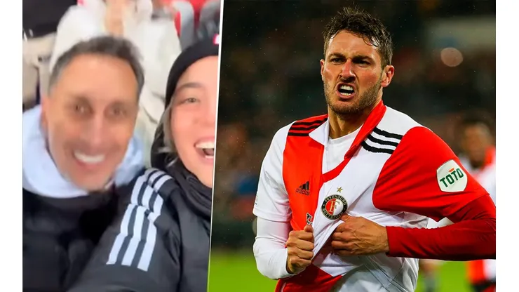Chaco estuvo presente en el estadio y festejó el gol de Santi Giménez.