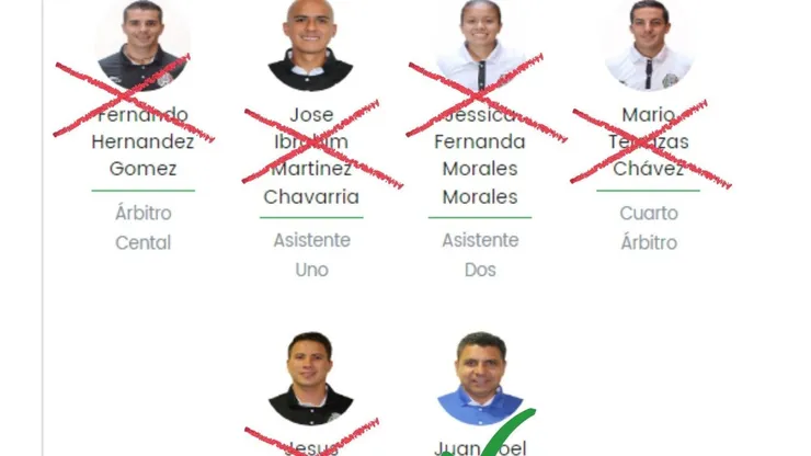 Los árbitros que pitaron el domingo pasado en el Azteca.