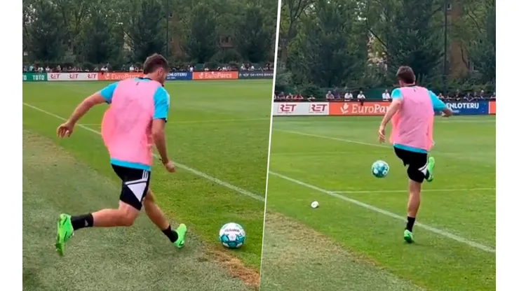 Santi Giménez firmó un par de goles olímpicos con el Feyenoord.
