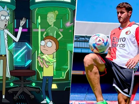 Santi se lució con los zapatos de Rick y Morty en su presentación