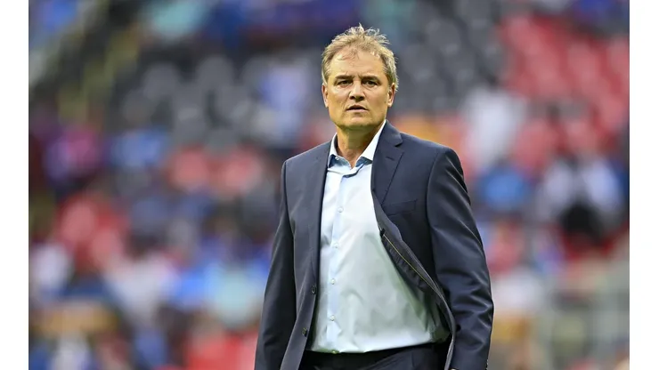 El entrenador uruguayo en el partido ante el Puebla