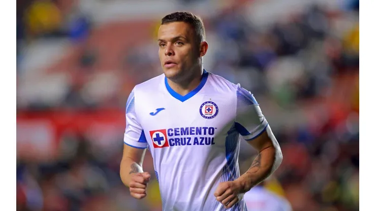 SAN LUIS POTOSI, MEXICO - AGOSTO 21: Jonathan Javier Rodriguez del Cruz Azul durante el juego de la jornada 6 del Torneo GRITA MEXICO Apertura 2021 de la Liga BBVA MX en el Alfonso Lastras Ramirez el 21 de Agosto de 2021 en San Luis Potosi, Mexico. (Foto: Cesar Gomez/JAM MEDIA)