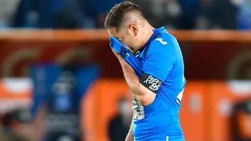 Aguilar en un partido con Cruz Azul