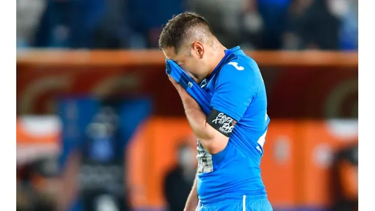 Aguilar en un partido con Cruz Azul