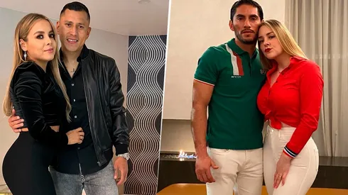 Cata Domínguez y Jesús Corona al lado de sus esposas.