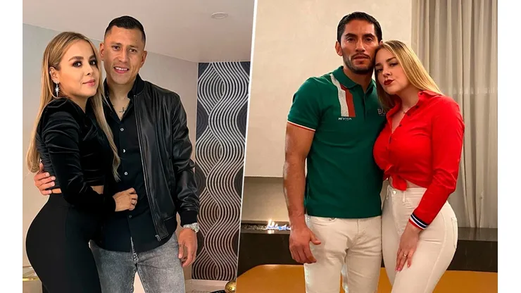 Cata Domínguez y Jesús Corona al lado de sus esposas.