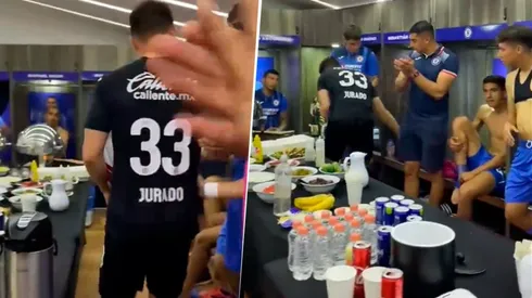 El 'bufet' con el que fue recibido Cruz Azul en el vestidor.