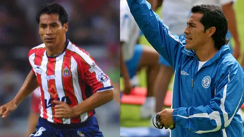 Galindo en sus etapas como jugador y entrenado de Chivas y Cruz Azul.