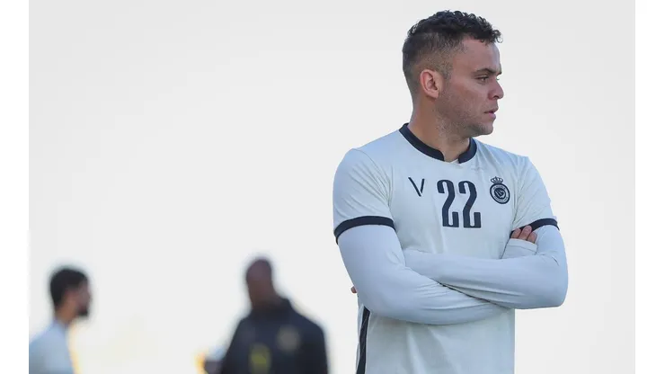 Jonathan Rodríguez en el entrenamiento de este lunes