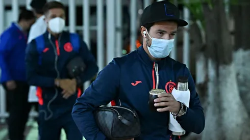 Rivero a su llegada al estadio del León.