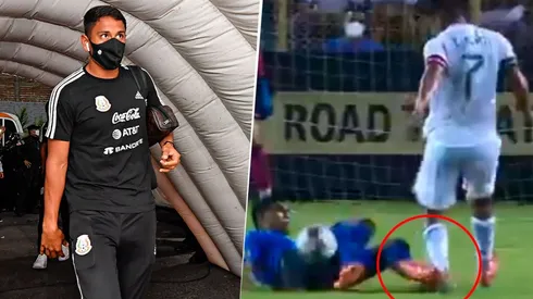 Luis Romo recibió una fuerte entrada en el partido del Tri ante El Salvador.