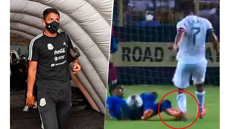 Luis Romo recibió una fuerte entrada en el partido del Tri ante El Salvador.
