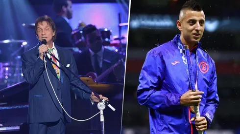 El cantante Roberto Carlos y el Piojo