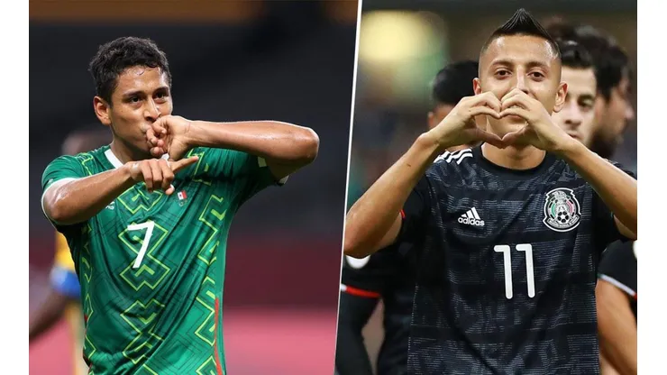 Luis Romo y Roberto Alvarado con la Selección de México