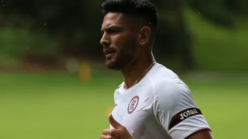 Lucas Passerini en un entrenamiento con Cruz Azul