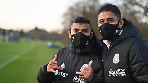 Luis Romo y Orbelin Pineda con la Selección