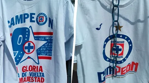 Las playeras que ya se venden en el Estadio Azteca previo a la Gran Final de Cruz Azul ante Santos.