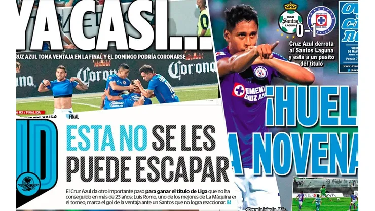 El triunfo de Cruz Azul en la Final de Ida acaparó las portadas de los periódicos en México.