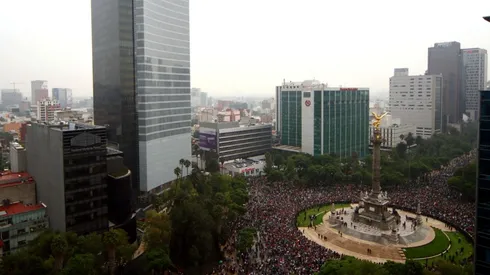 Prohibidas las aglomeraciones en el Ángel de la Independencia.
