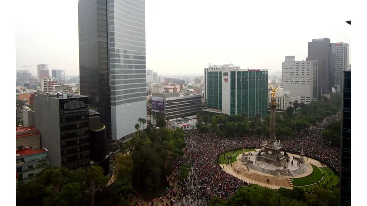 Prohibidas las aglomeraciones en el Ángel de la Independencia.