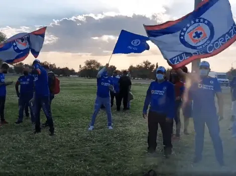 La caravana de la afición de Cruz Azul en Cd. Juárez