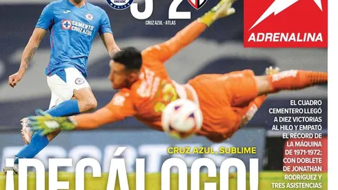 Cruz Azul igualó la marca histórica de 10 victorias consecutivas
