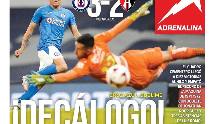 Cruz Azul igualó la marca histórica de 10 victorias consecutivas