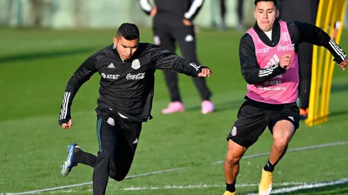 Orbelin Pineda en un entrenamiento de la selección