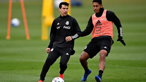 Luis Romo en el entrenamiento de la Selección de México