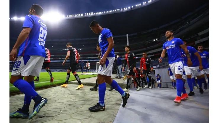 Cruz Azul en el partido ante el Atlas