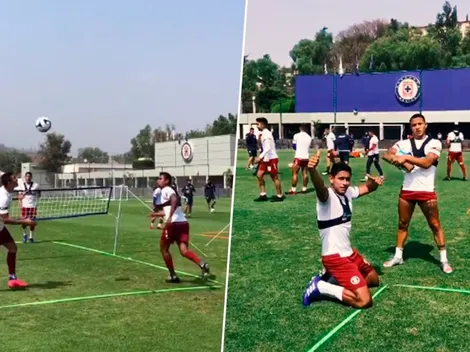 Todo bien: Luis Romo gana hasta en el fut tenis durante el entrenamiento de Cruz Azul