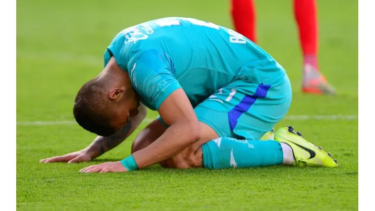 Jonathan Rodríguez se lamenta en un partido