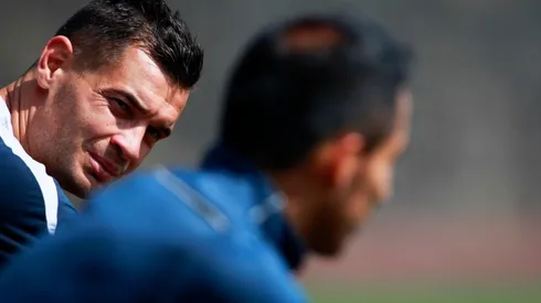 Caraglio en un entrenamiento con Cruz Azul