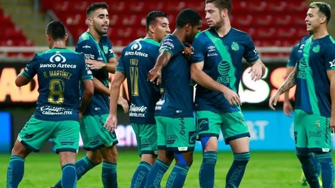 Jugadores del Puebla durante el Guard1anes 2020