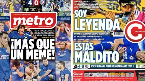 Las portadas de los medios tras la dura derrota de Cruz Azul ante Pumas UNAM
