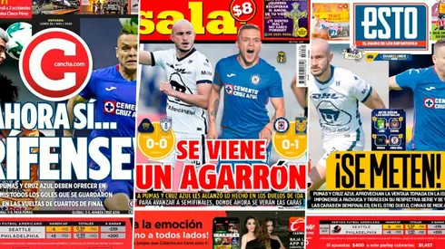 Portadas en México destacan el duelo entre Cruz Azul y Pumas de Semifinal.