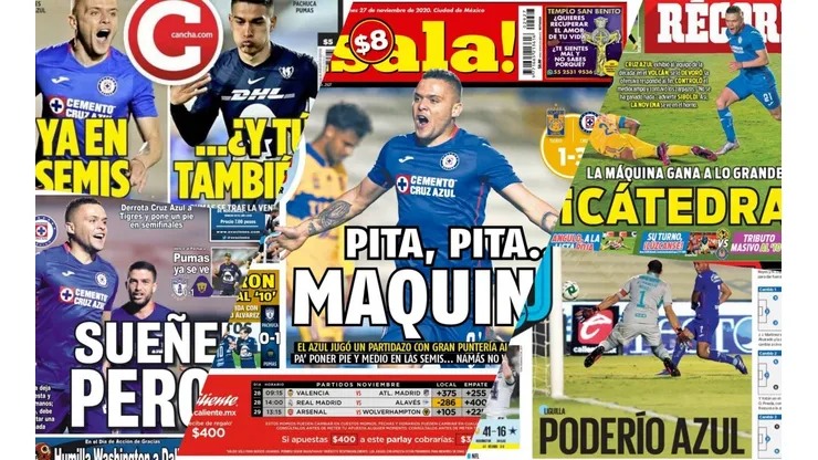 Todos los diarios destacaron a Cruz Azul.