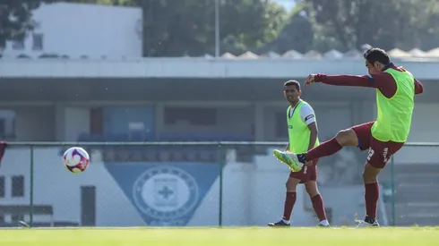 Rafael Baca en un entrenamiento de Cruz Azul