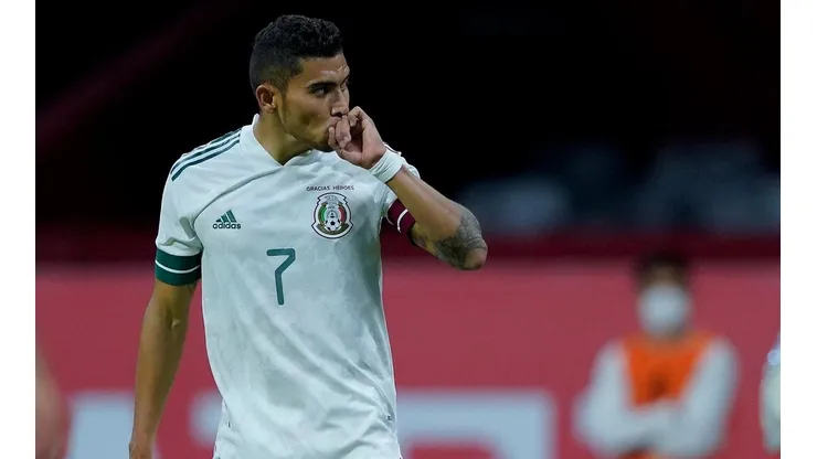 Orbelín Pineda en el encuentro de la Selección