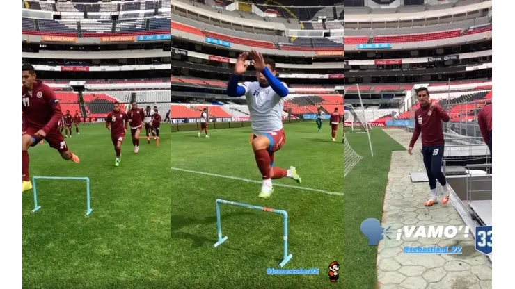 Cruz Azul entrenó hoy en el estadio Azteca.