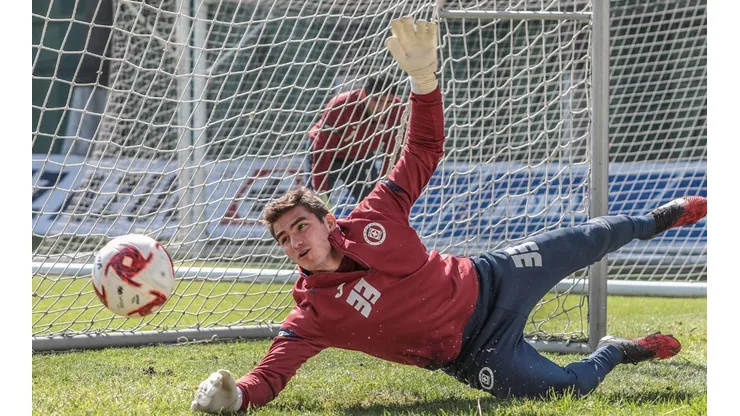 Sebastián Jurado en el último entrenamiento de la semana