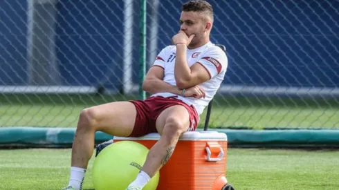 Jonathan Rodríguez en el último entrenamiento de Cruz Azul