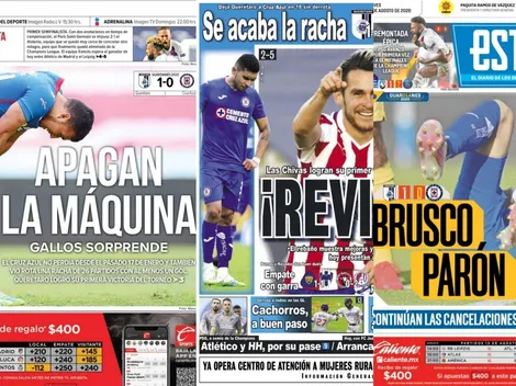 Cruz Azul y su primera derrota en 7 meses se llevan las portadas