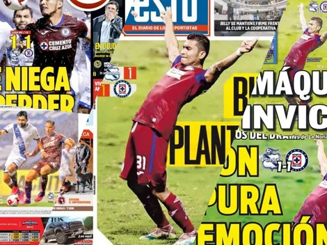 Cruz Azul y su empate 'in extremis' se llevan todas las portadas del día