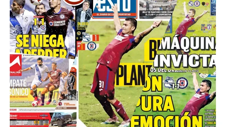 Cruz Azul y su empate 'in extremis' se llevan todas las portadas del día