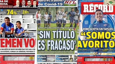 Cruz Azul sigue siendo portada en México a 3 días del inicio de la Liga